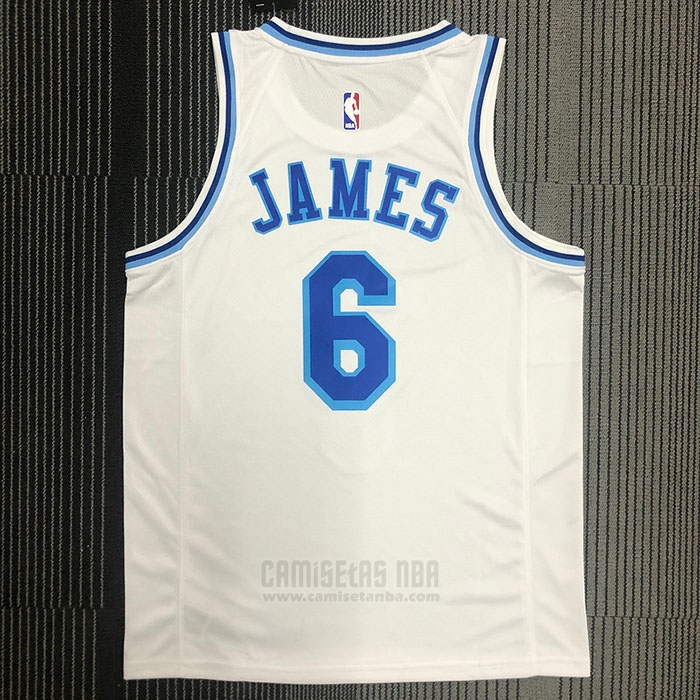 Camiseta Los Angeles Lakers LeBron James #6 Classic 2019-20 Blanco